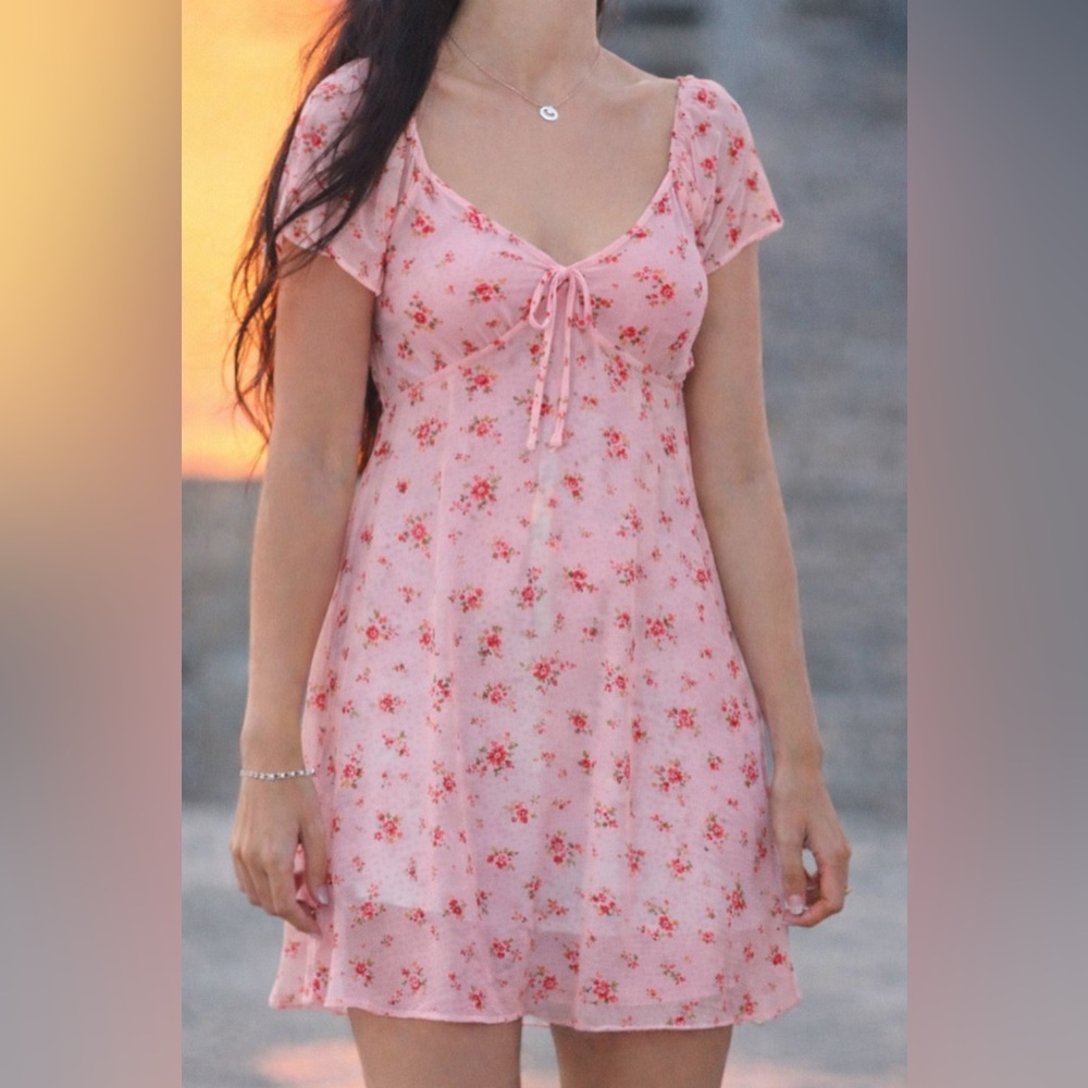 🌸 See You Monday Pink Floral Mesh Mini Dress | XS